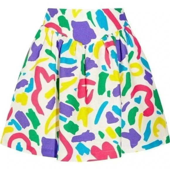 Moschino Barbie Mini Skirt California Dream 38 4 Small S Memphis Print 38 80s - Picture 6 of 15